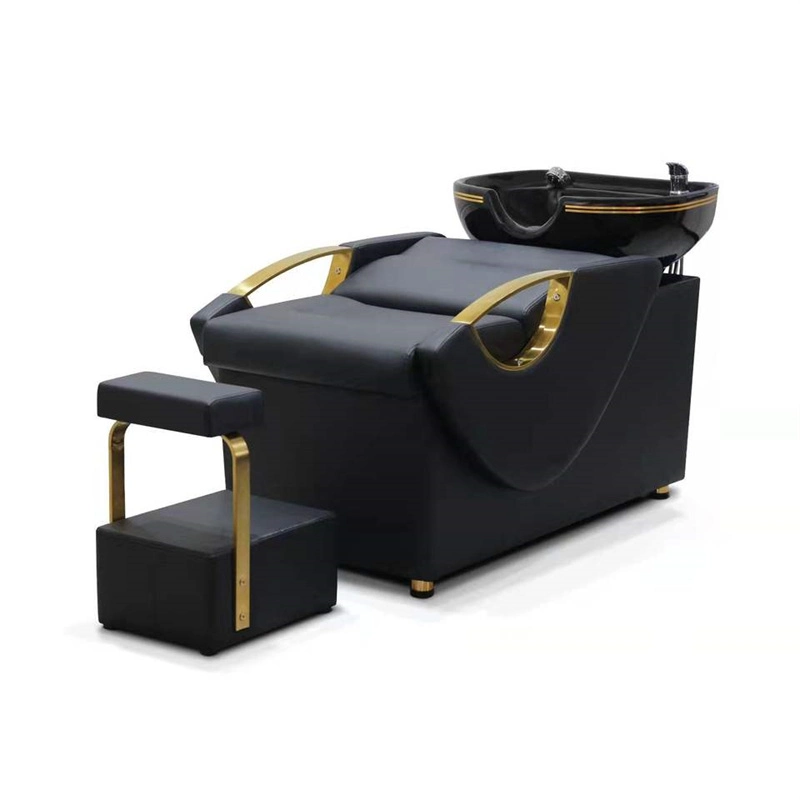 Factory Salon Furniture PU Leather Black Hair Washing Shampoo Chair & Bed
